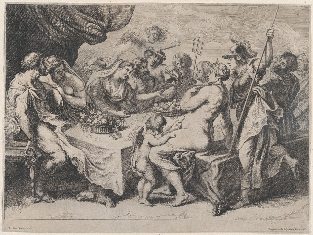 Bryllupsfesten til Peleus og Thetis, 1636-79. av Frans van den Wyngaerde