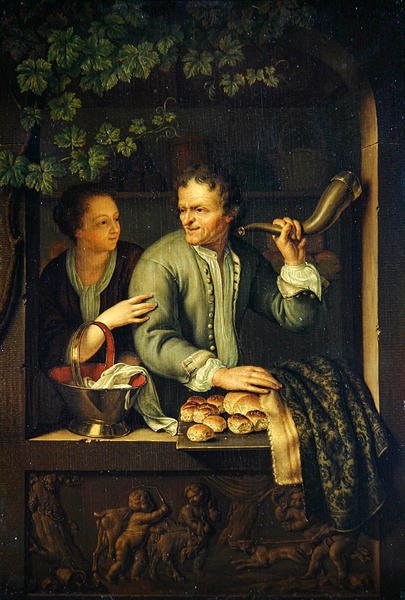 The Baker (olje på eik) av Frans van the Younger Mieris