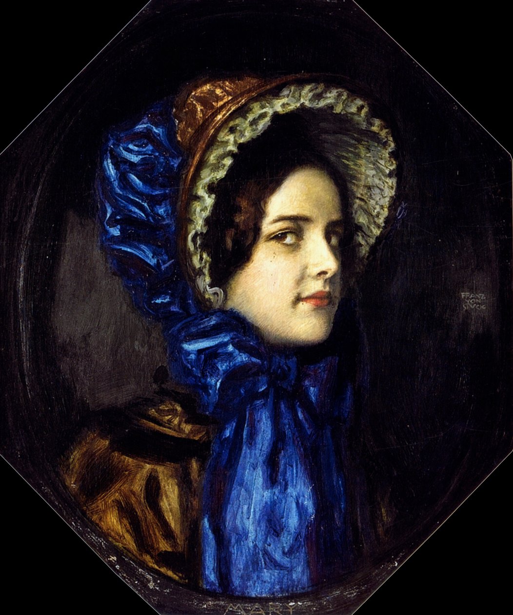 Mary med en Biedermeier -hatt av Franz von Stuck