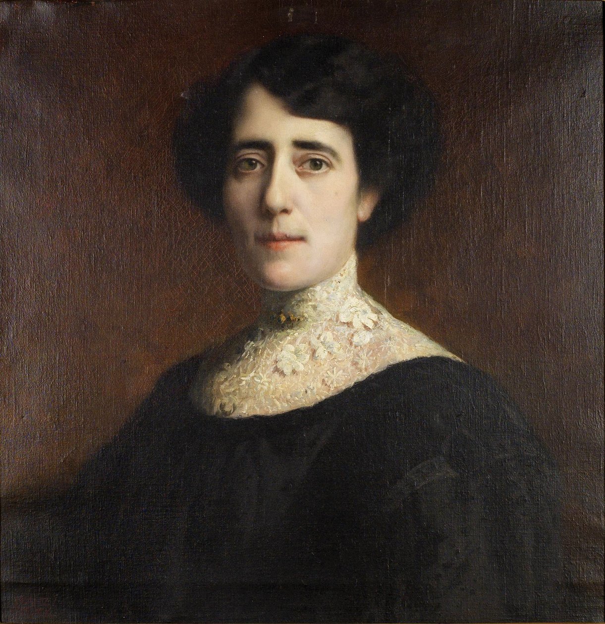 Portrett av en dame med blonderkrage av Franz von Stuck