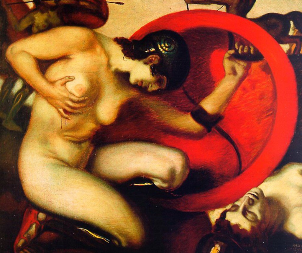 Såret Amazon av Franz von Stuck