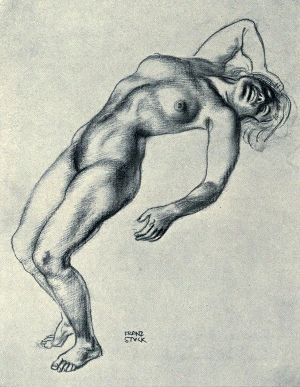 naken tegning av Franz von Stuck