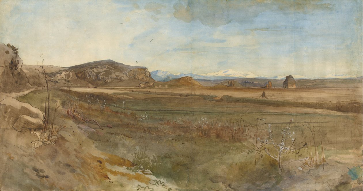Landskapskampanje på Via Flaminia av Franz Albert Venus