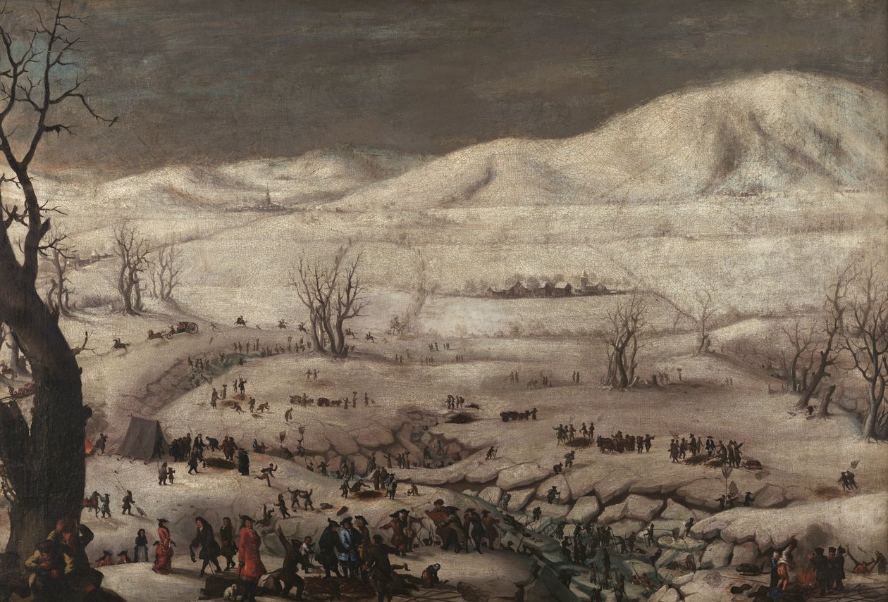 Fiske på Cerknica -sjøen av Franz Anton von Steinberg