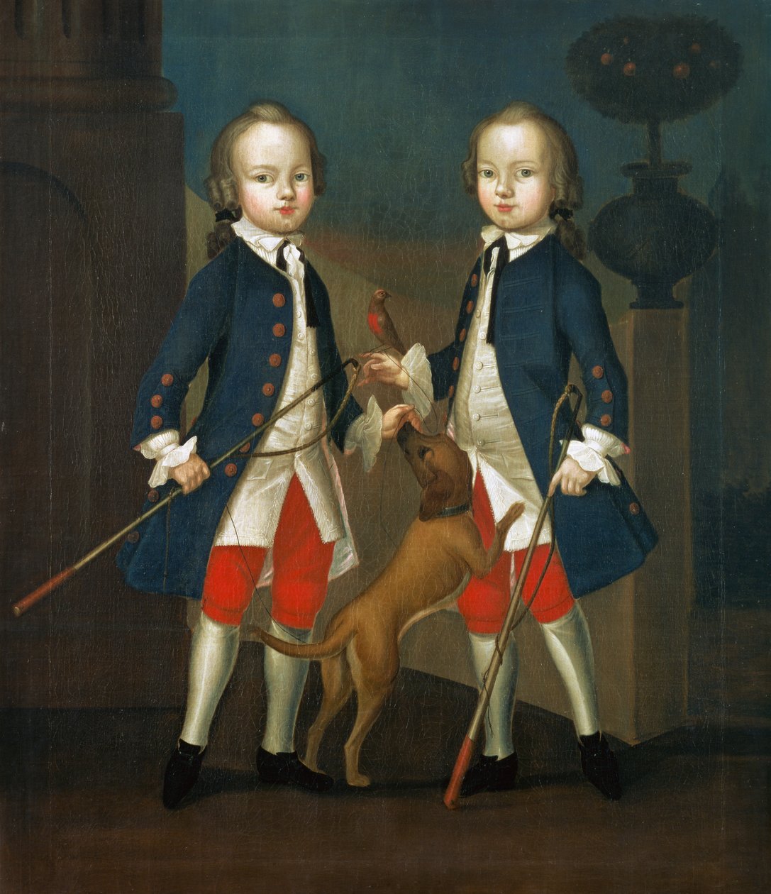 Gosnall-tvillingene: Mester Thomas og Mester John Gosnall av Bentley, ca. 1745 av Franz Cusaude