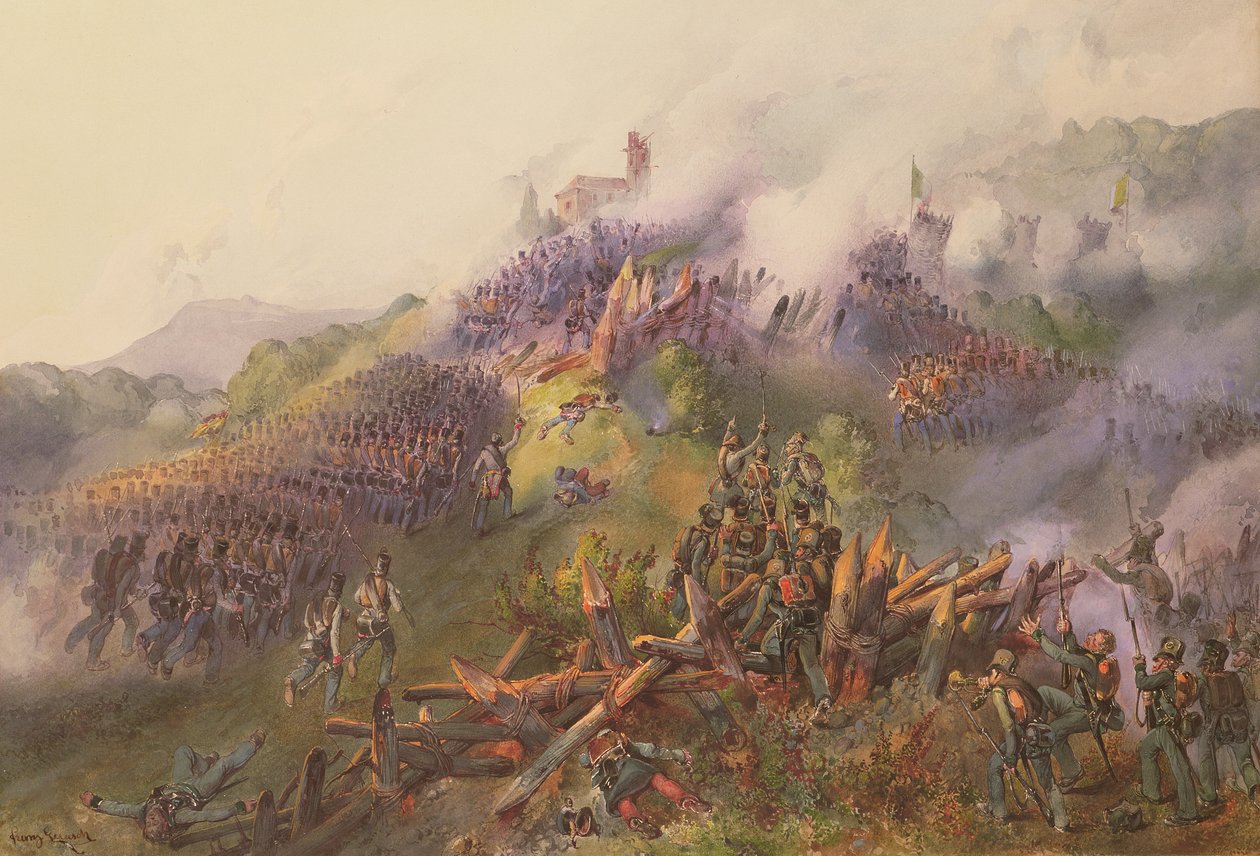 Slaget ved Vicenza: Stormingen av Monte Berico, juni 1848 av Franz Gerusch