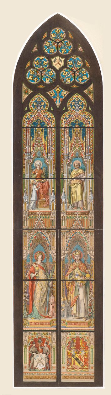 Design for et glassvindu i Votivkirken, Wien av Franz Jobst