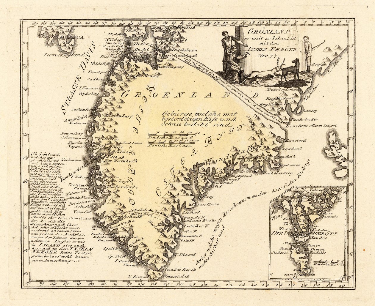 Grønland med Færøyene av Franz Johann Joseph von Reilly