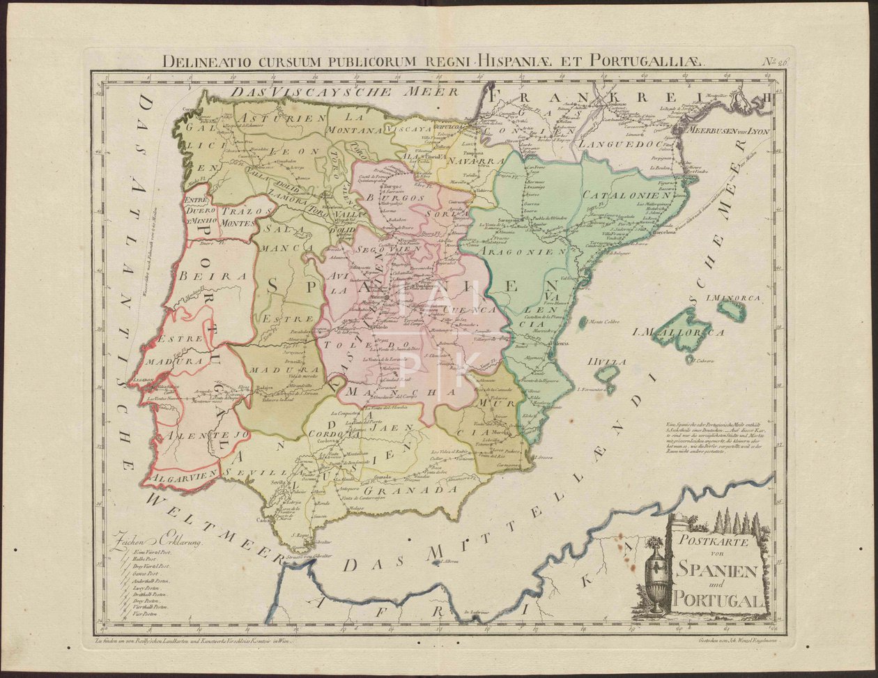 Postkarte von Spanien og Portugal. [ca. 1 av Franz Johann Joseph von Reilly  