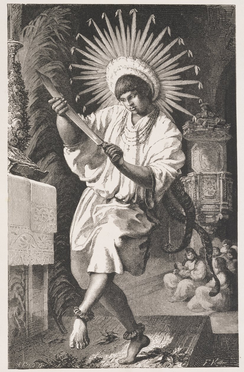 Mojos Indian, fra Ancient Mission of Trinidad, fra Amazonas og Madeira-elvene, av Franz Keller, gravert av A. Closs, 1874 av Franz Keller