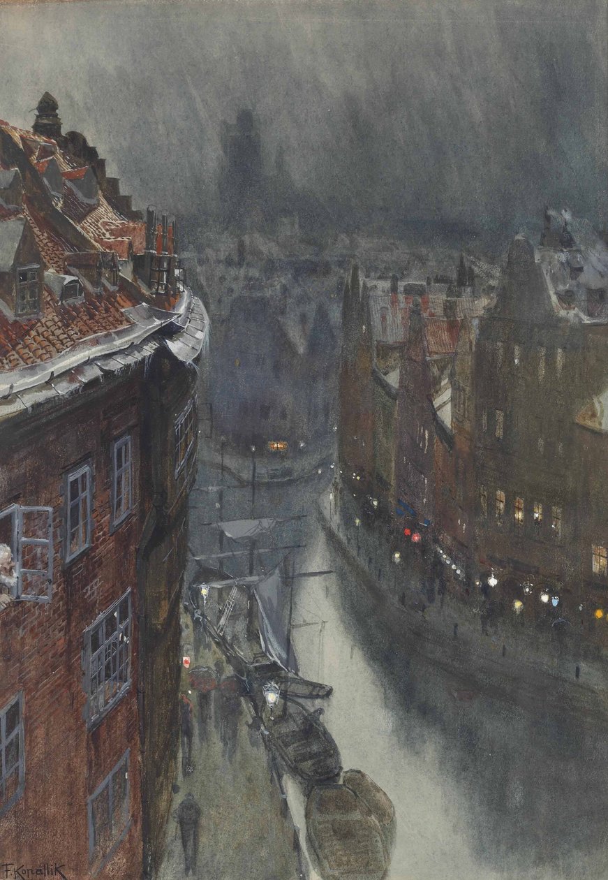 Natt i en by av Franz Kopallik