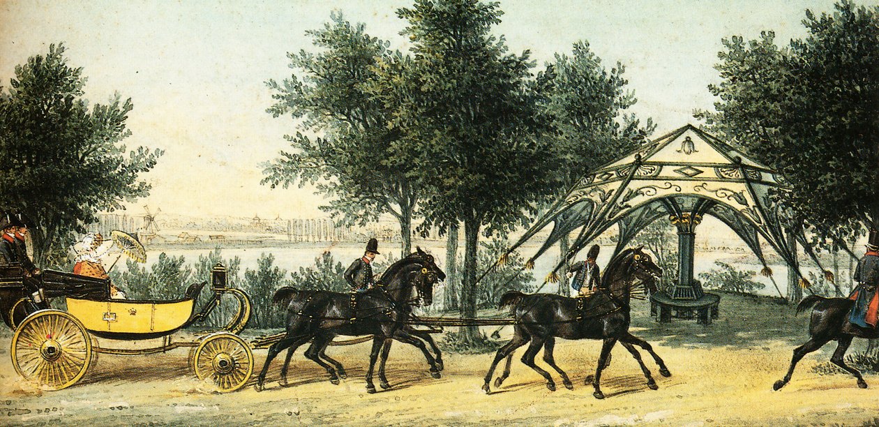 teltet i Klein-Glienicke-parken, rundt 1840, Franz Krüger av Franz Krüger