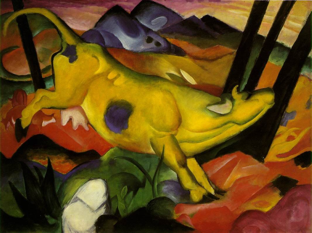 Die gelbe Kuh English: The Yellow Crown av Franz Marc