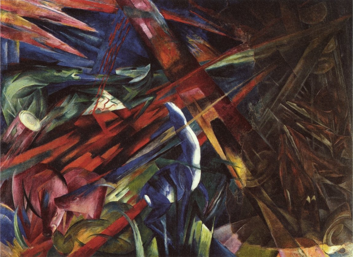 Tierschicksalen Engelsk: Dyrenes skjebne av Franz Marc