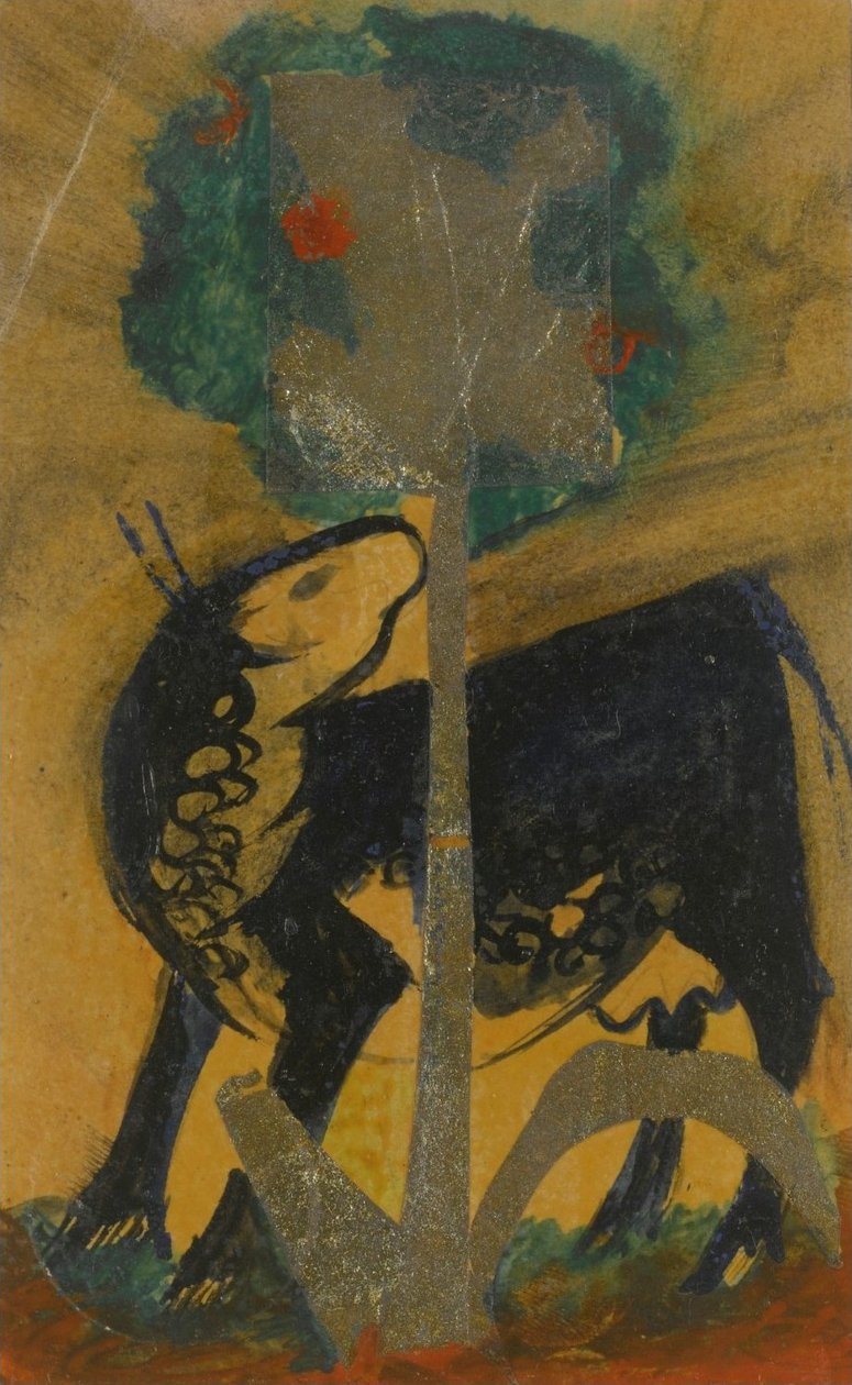 Svart ku bak treet Svart ku bak treet av Franz Marc
