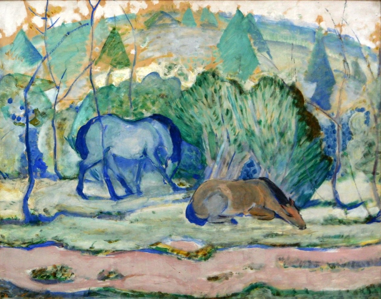 Hester på beite av Franz Marc