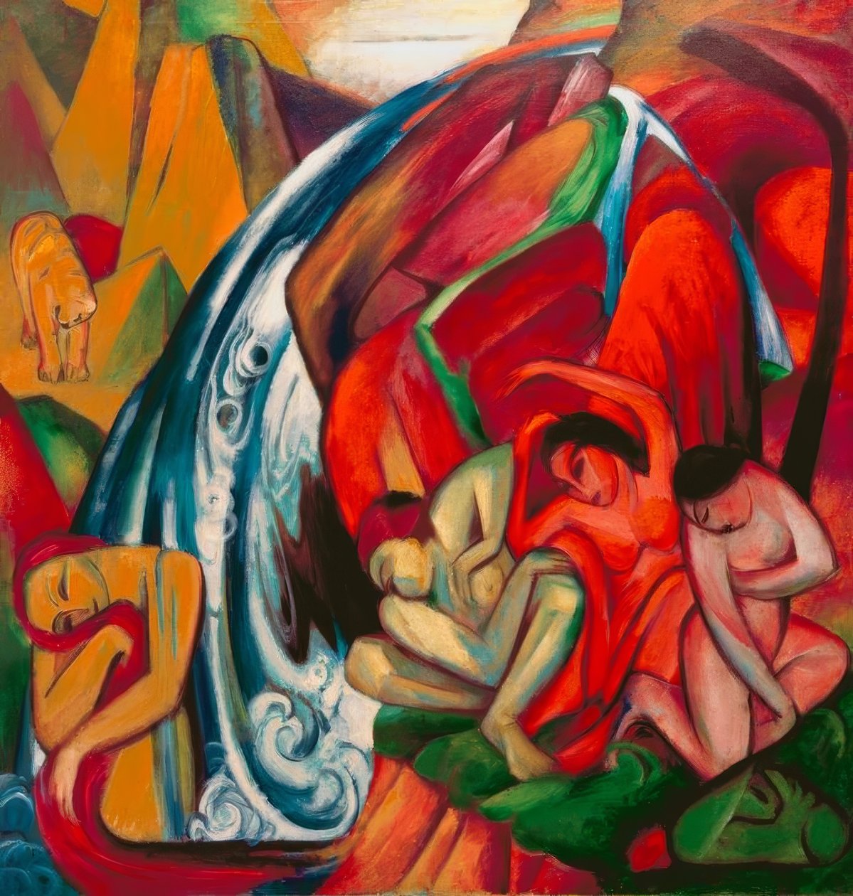 Fossen (kvinner under en foss) av Franz Marc