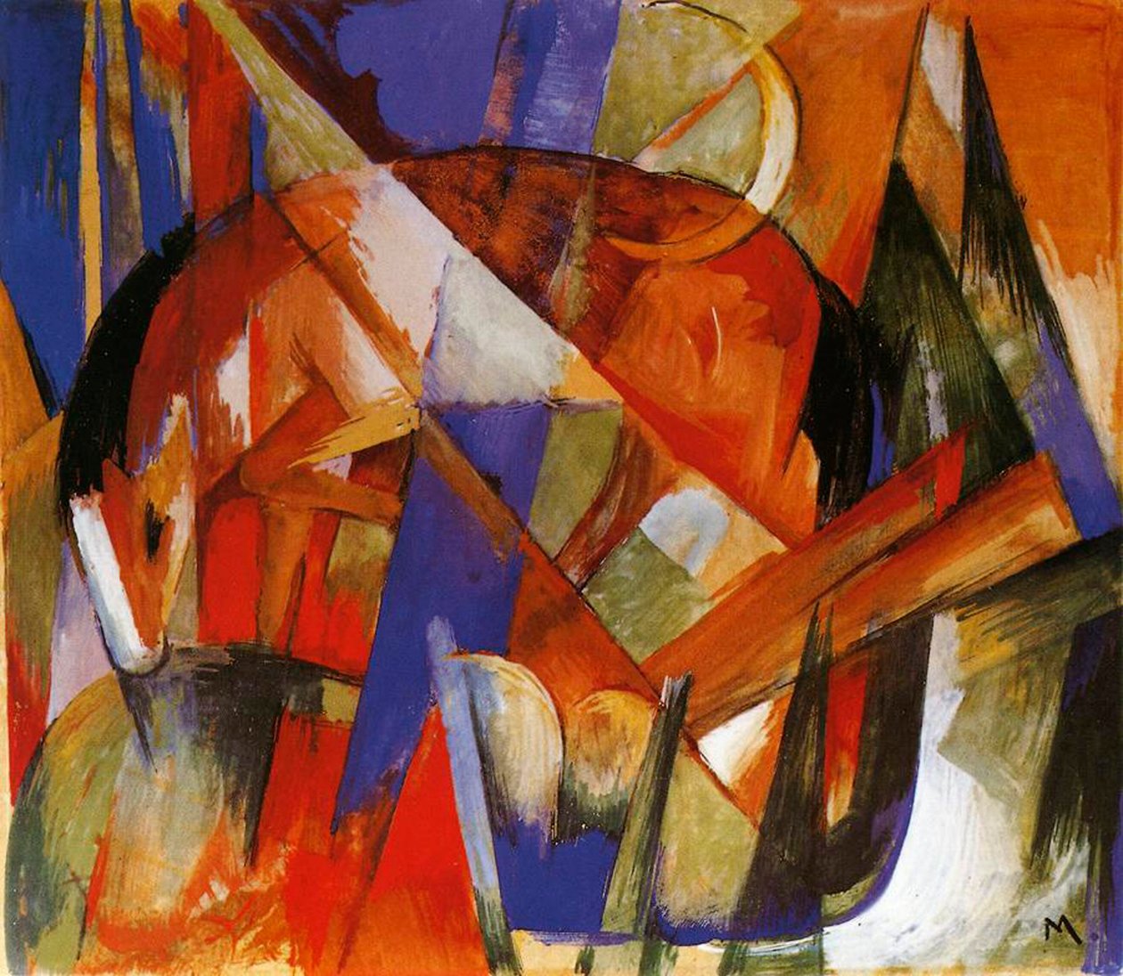 Fabulous Beast II, 1913 (tempera om bord) av Franz Marc