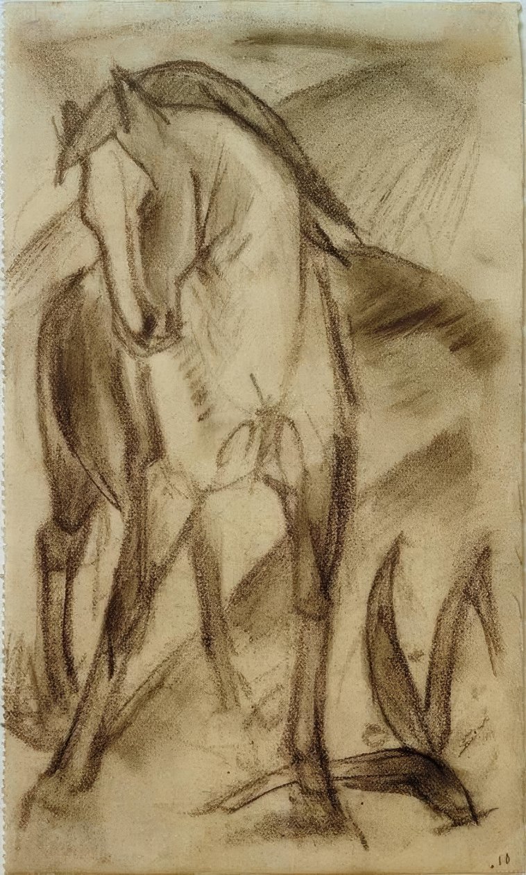 Ung hest i fjellandskap av Franz Marc