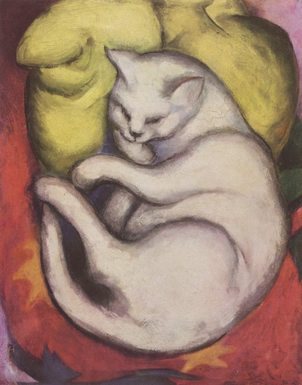 Bakrus på en gul pute av Franz Marc