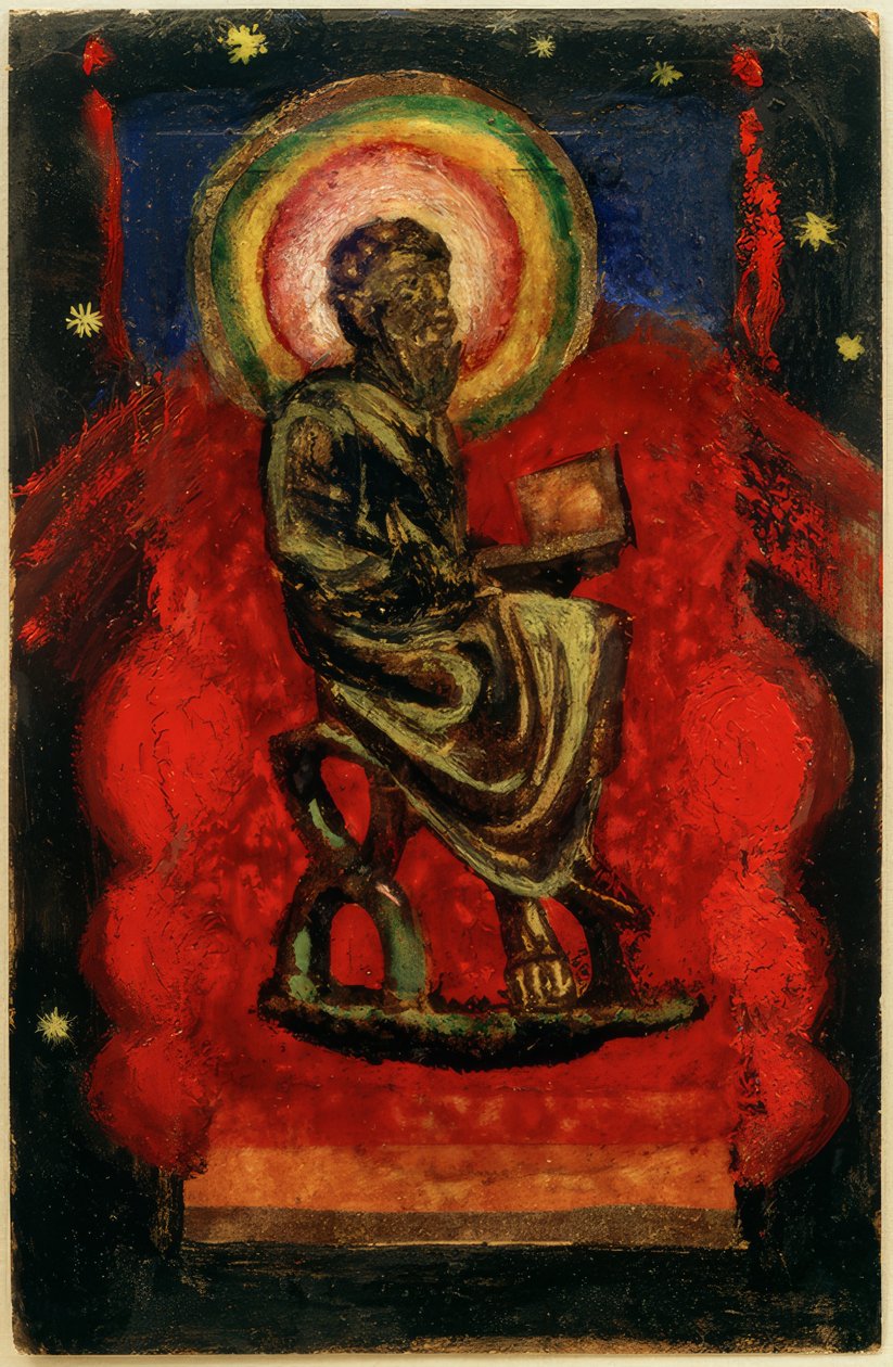Sittende helgen, bysantinsk helgen av Franz Marc