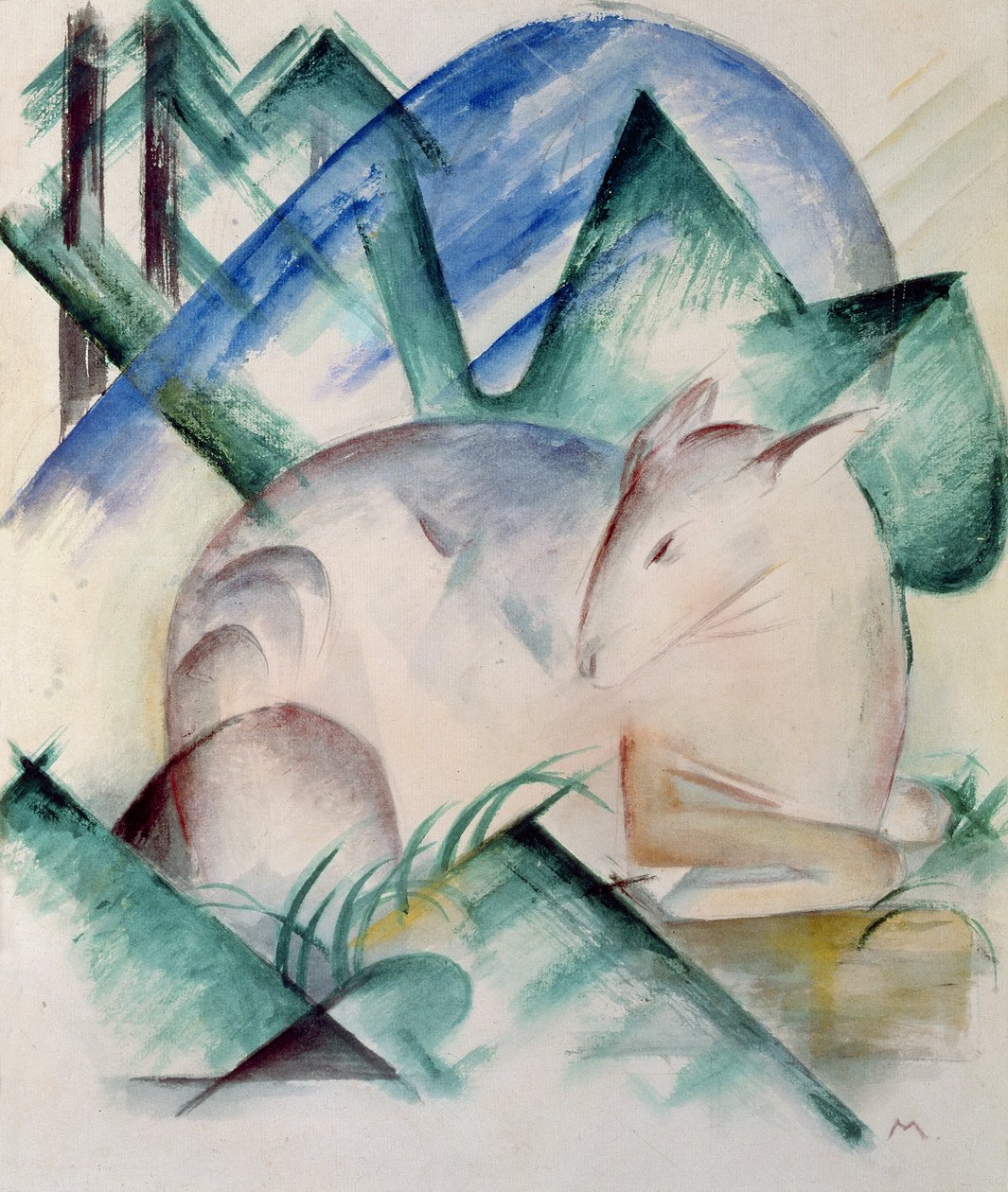 Sovende hjort av Franz Marc