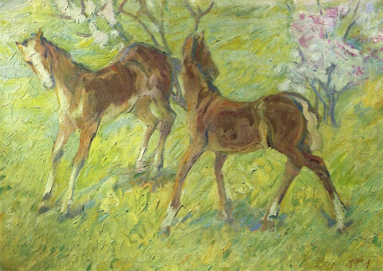 Hoppende føll av Franz Marc