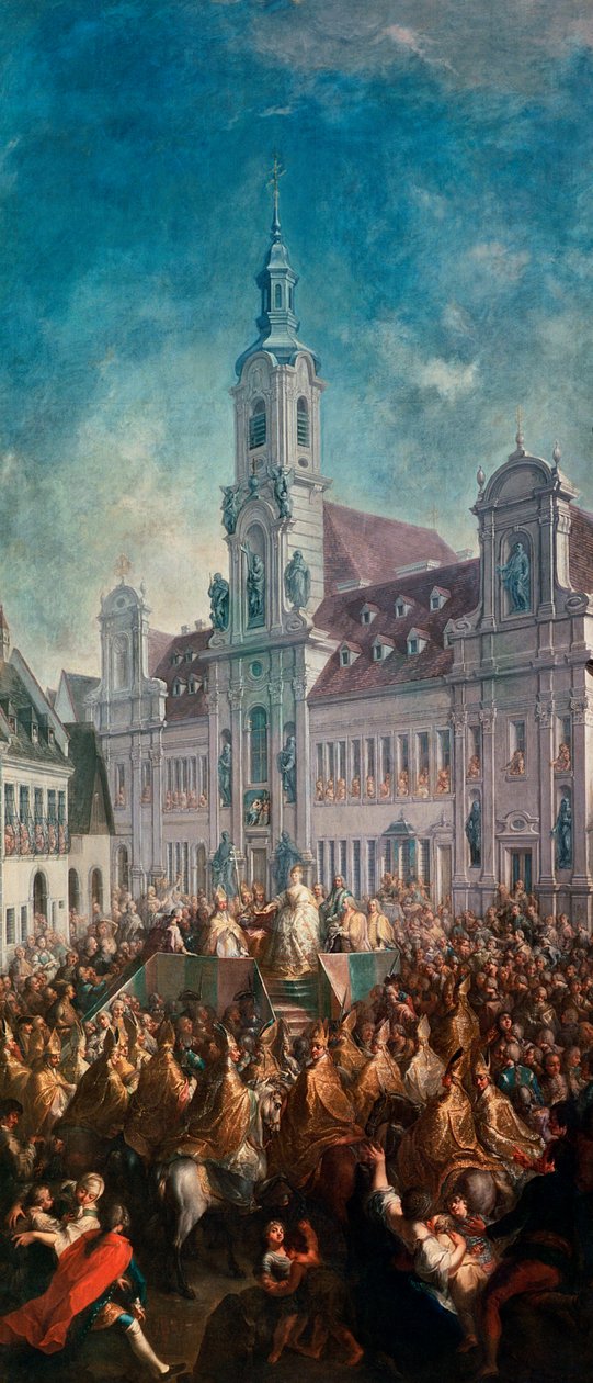 Kroningen av keiserinne Maria Theresia av Østerrike (1717-80) i Pressburg, 1768 av Franz Messmer