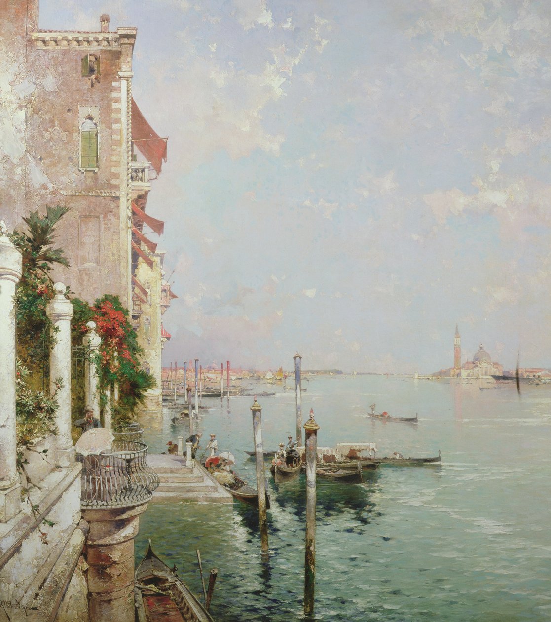 Venezia: Utsikt fra Zattere med San Giorgio Maggiore i det fjerne av Franz Richard Unterberger