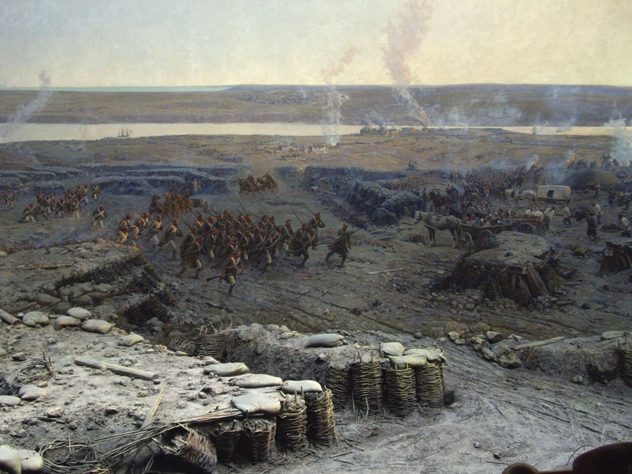 Beleiringen av Sevastopol Panorama (blandet media) av Franz Roubaud