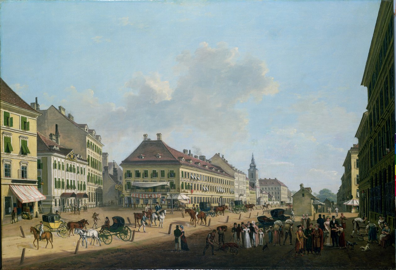 Wien, promenaden, 1824 av Franz Scheyerer