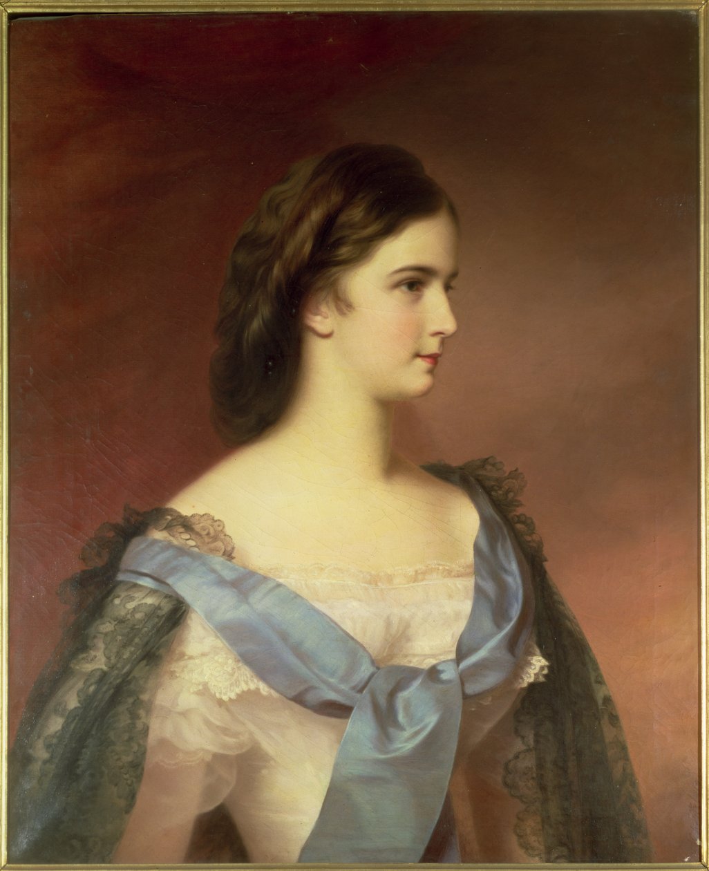 Keiserinne Elisabeth av Bayern (1837-98) som ung kvinne av Franz Schrotzberg