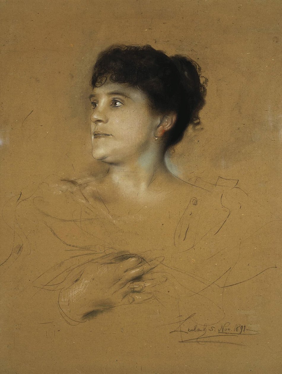 Portrett av Marcella Sembrich, 1891 (pastell på papp) av Franz Seraph von Lenbach