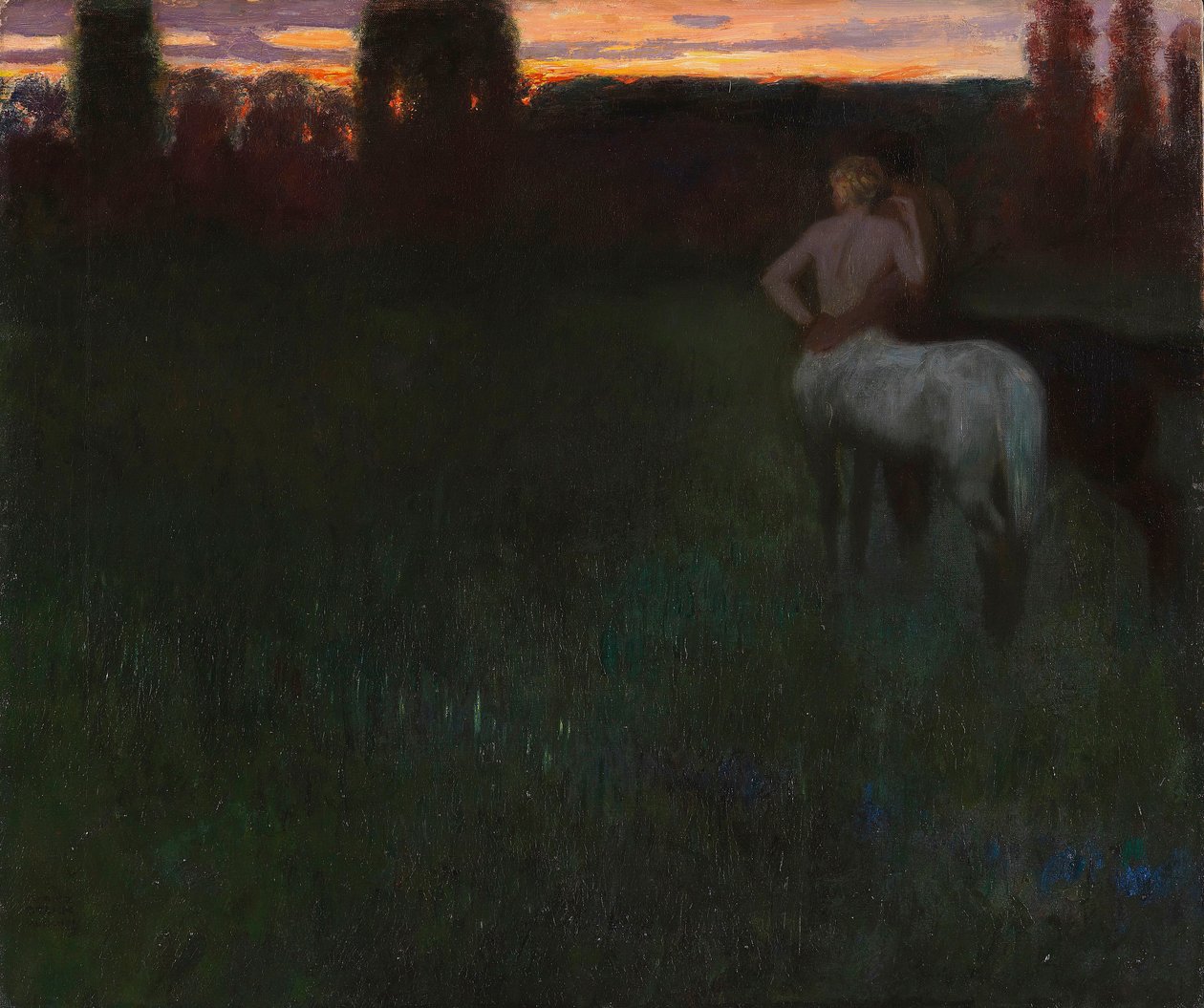 solnedgang av Franz von Stuck