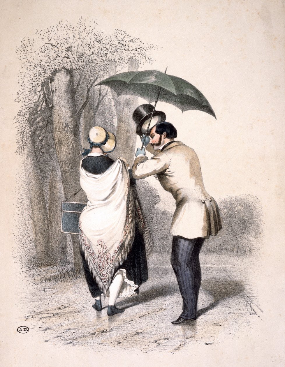 The Milliner eller A Way to Engineer an Introduction, ca. 1840 av Franz Teichel