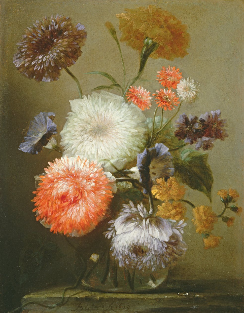 Still Life of Flowers, 1699 (olje på kobber) av Franz Werner Tamm