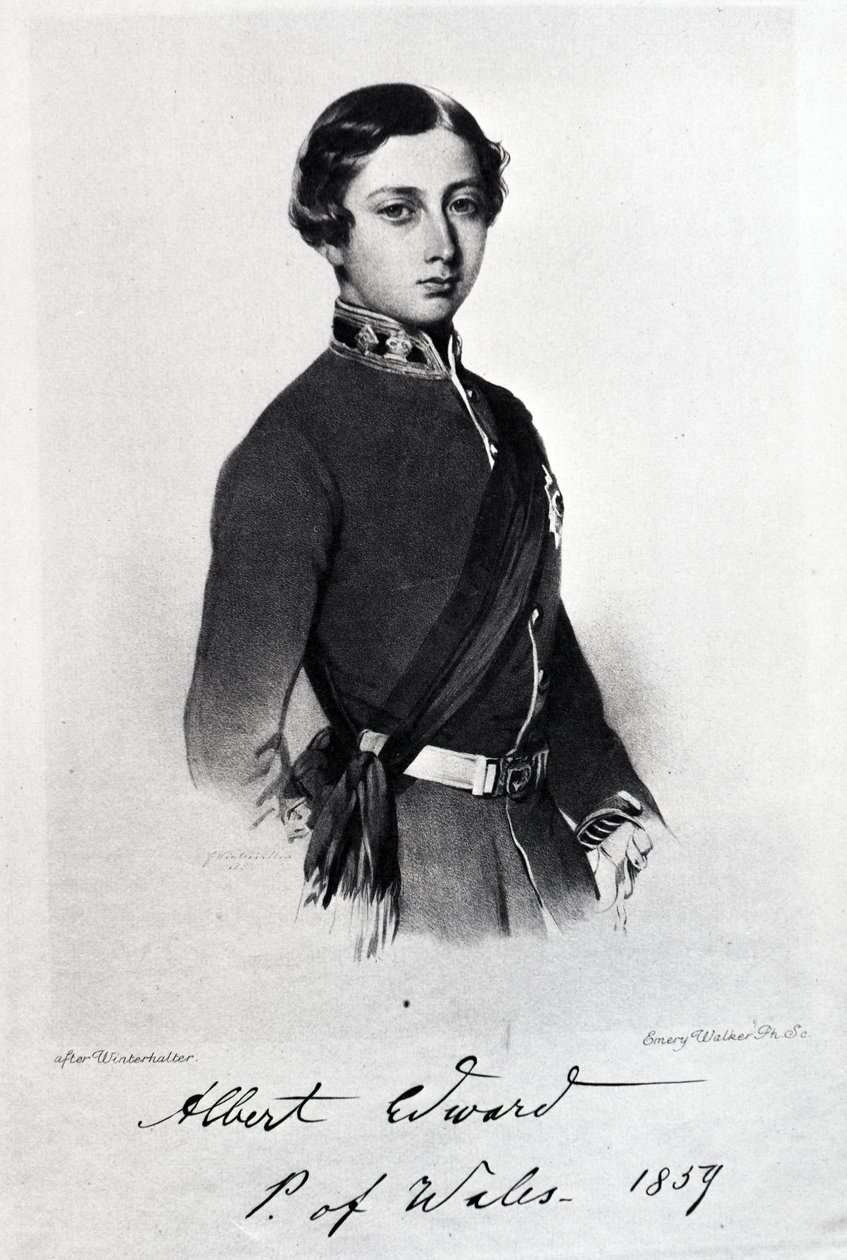 Edward, Prince of Wales, gravert av Emery Walker av Franz Xaver Winterhalter