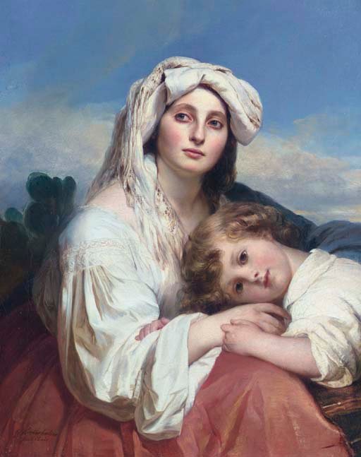 Italiensk med barn av Franz Xaver Winterhalter