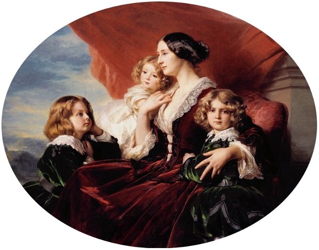 Portrett av Eliza Krasiska med barn av Franz Xaver Winterhalter