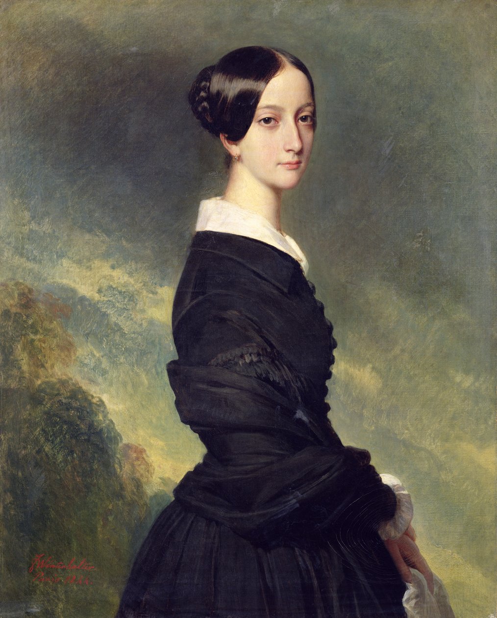 Portrett av Francisca Caroline de Braganca (1824-98) 1844 av Franz Xaver Winterhalter