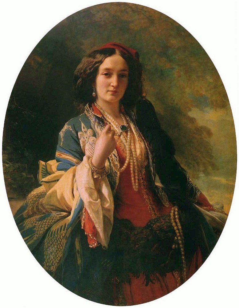 Portrett av Katarzyna Potocka née Branicka i orientalsk drakt av Franz Xaver Winterhalter
