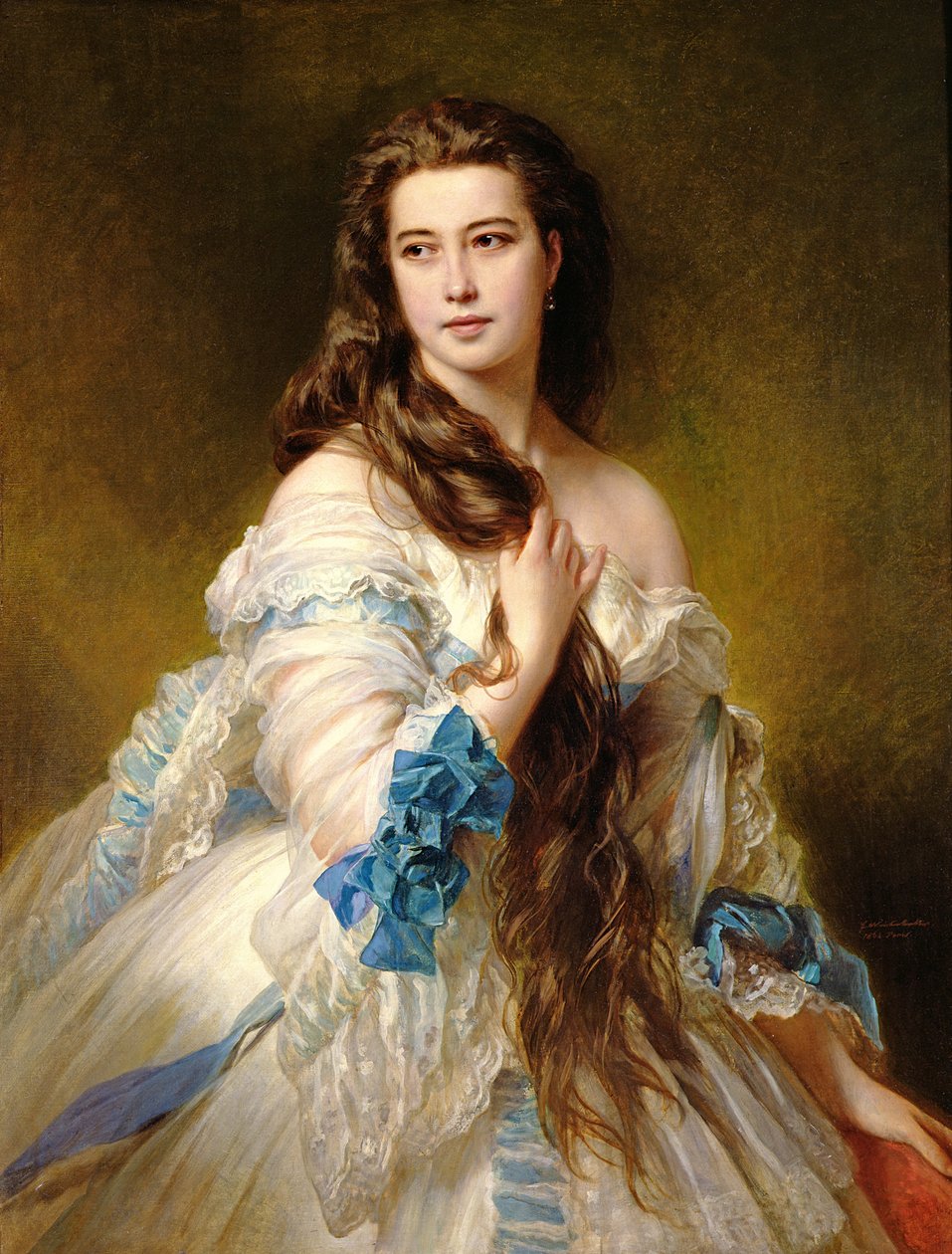 Portrett av Madame Rimsky-Korsakov (1833-78) født Varvara Dmitrievna Mergassov, 1864 av Franz Xaver Winterhalter