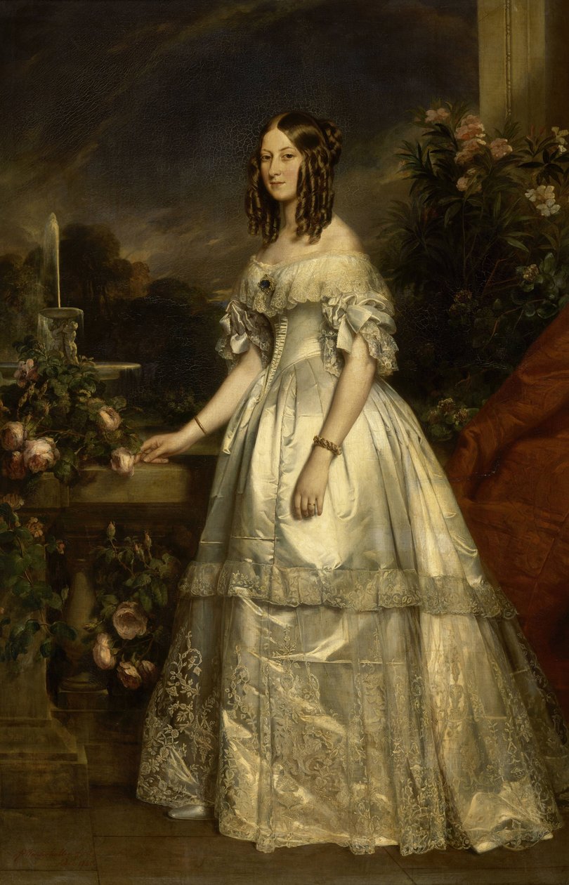 Portrett av prinsesse Victoria av Sachsen-Coburg og Gotha ( av Franz Xaver Winterhalter