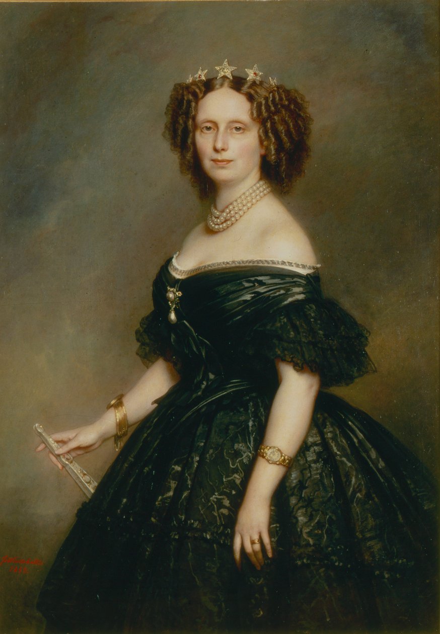 Portrett av dronning Sophie av Nederland, født Sophie av Württemberg (1818-1877) av Franz Xaver Winterhalter