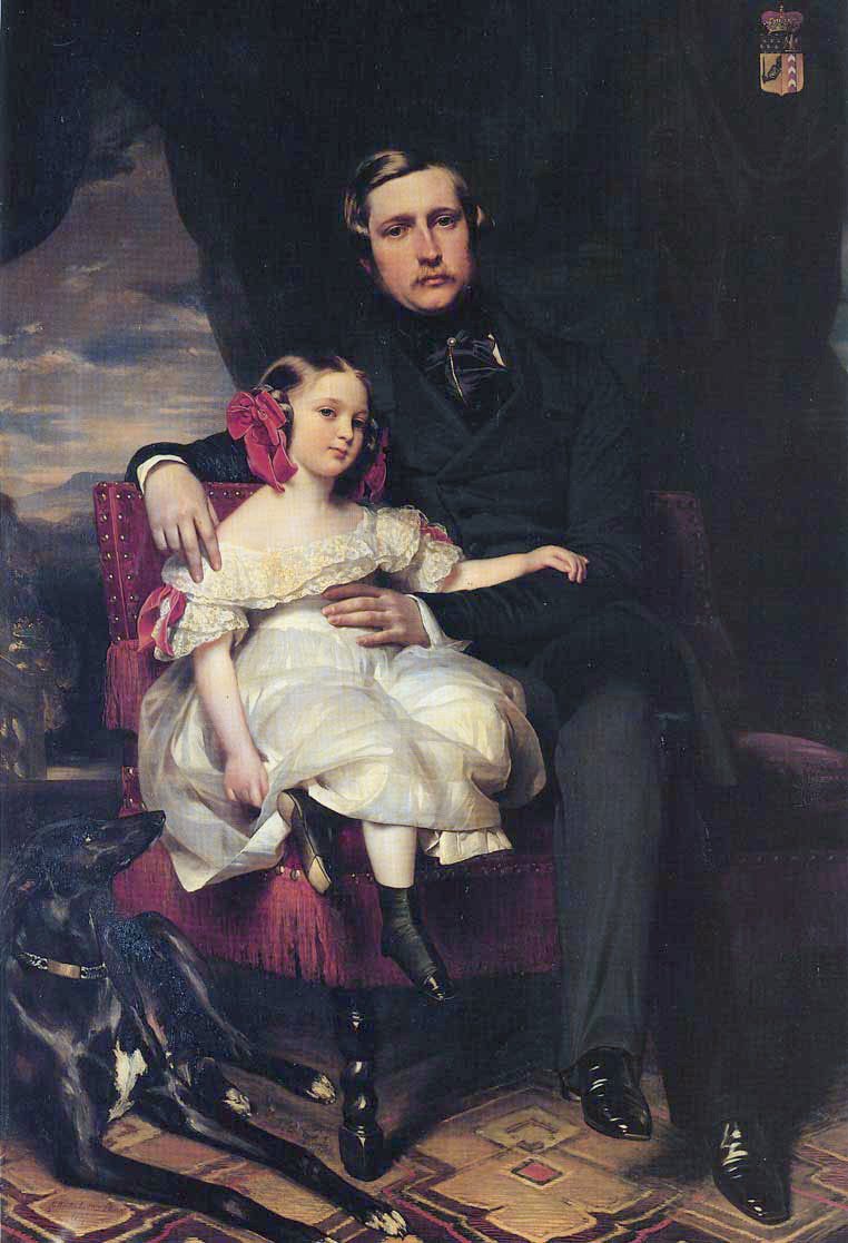 Portrett av Prince de Wagram og datteren Malcy Louise Caroline Frederique av Franz Xaver Winterhalter