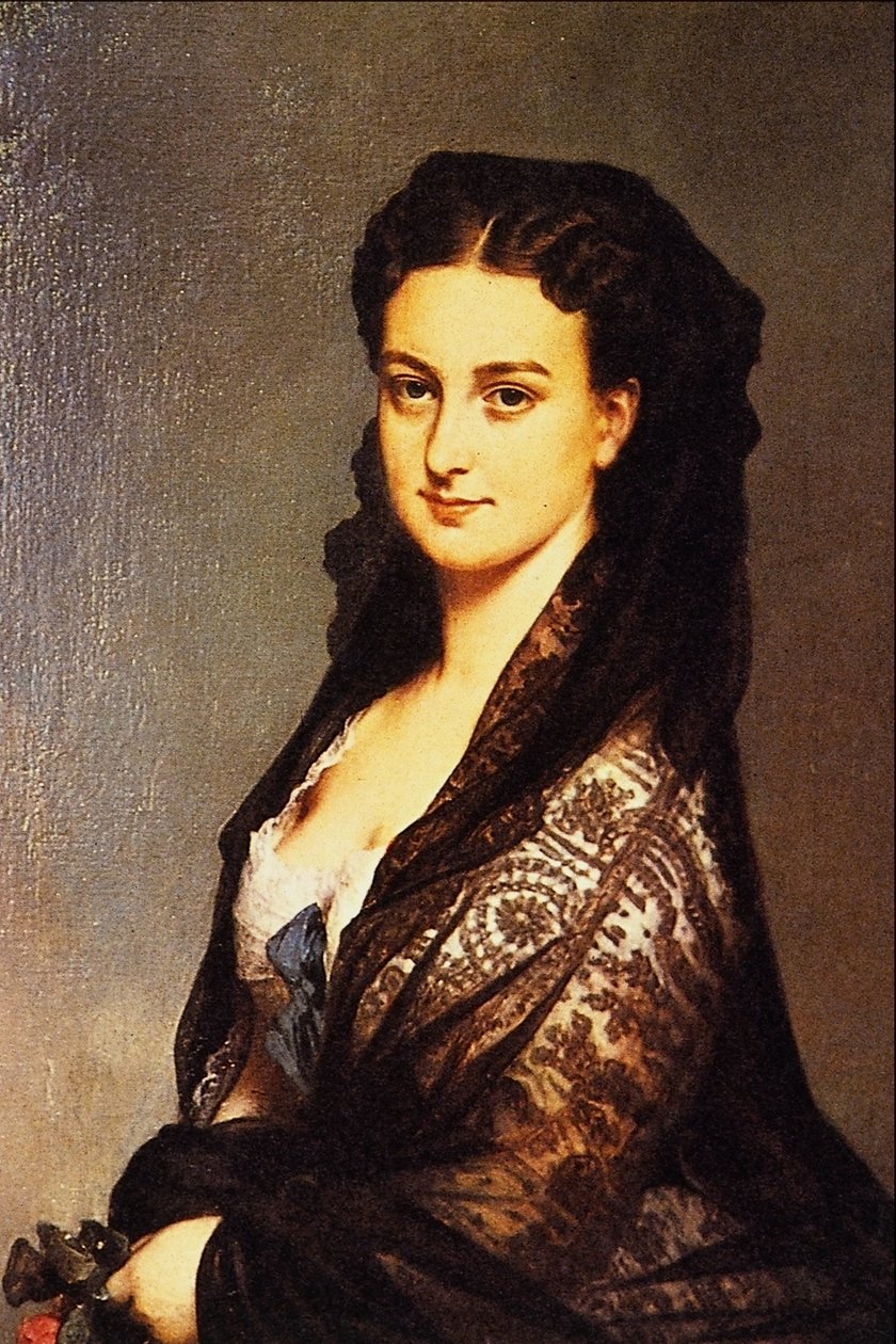 Ukjent med Mantiglia av Franz Xaver Winterhalter