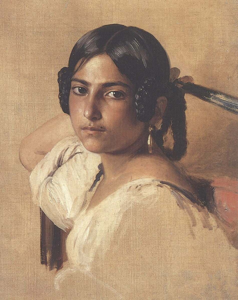Studie av italiensk jente av Franz Xaver Winterhalter