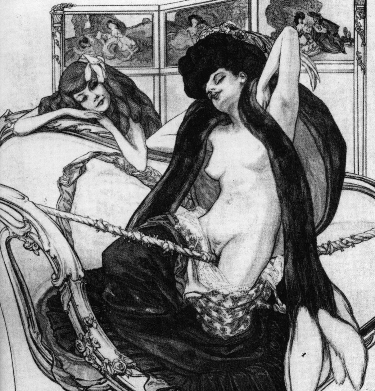 Love Drawings: The Garden of Aphrodite.n av Franz von Bayros