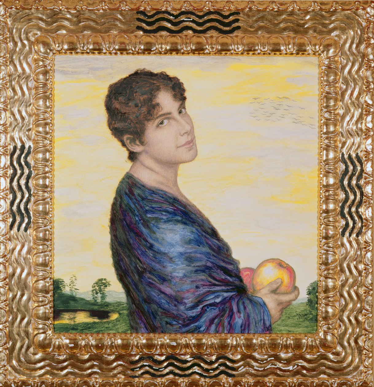 Kvinne som holder et eple, ca. 1916 (olje) av Franz von Stuck