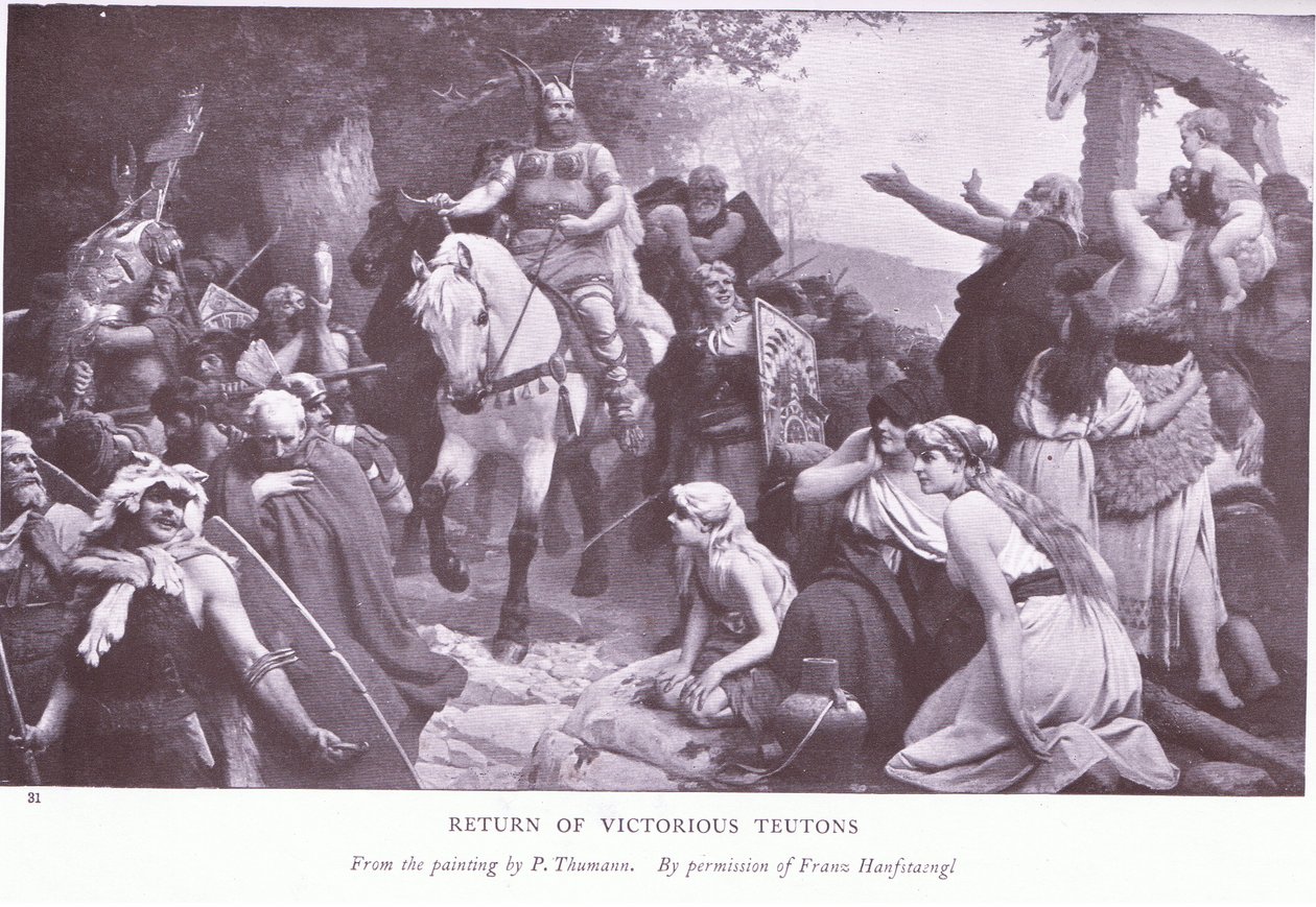 Retur av de seirende germanerne av Franz (after) Hanfstaengl